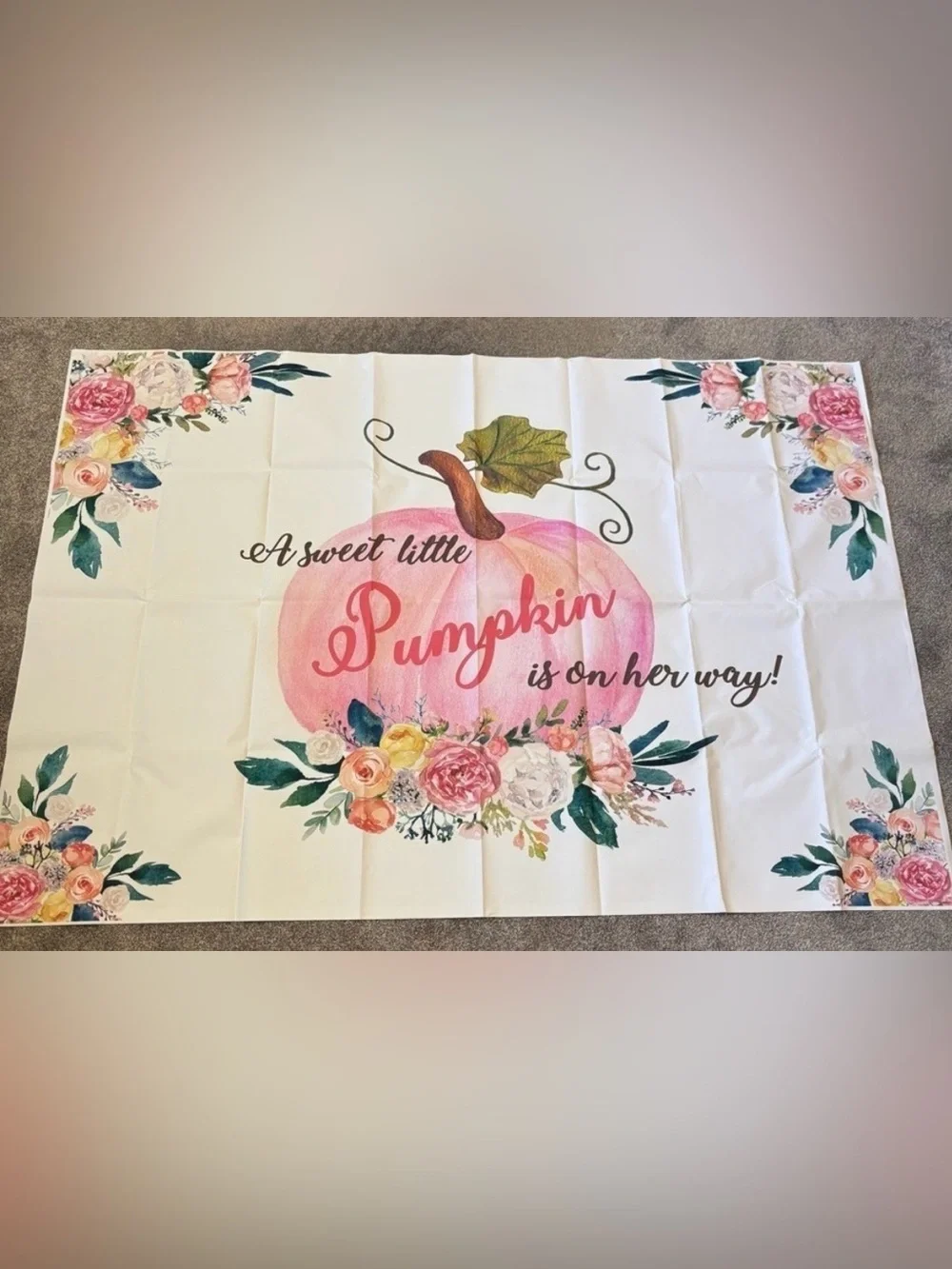BANNER FOR BABY GIRL SHOWER (PUMPKIN)